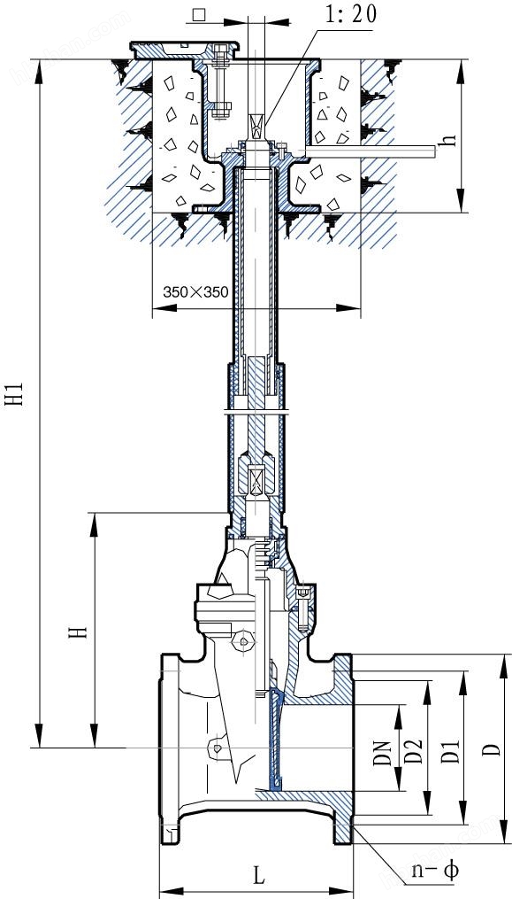 加长杆电动闸阀Z941H-40C DN100