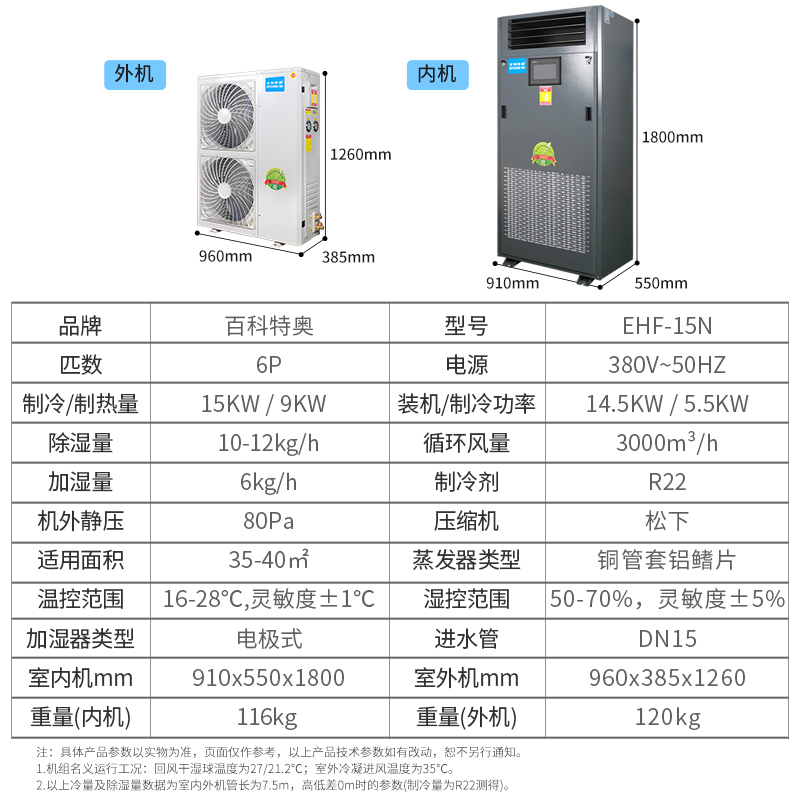 恒温恒湿机EHF15N，6匹恒温恒湿空调机组