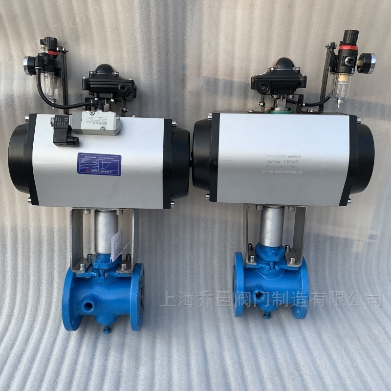 双电磁阀控制气动保温三通沥青阀