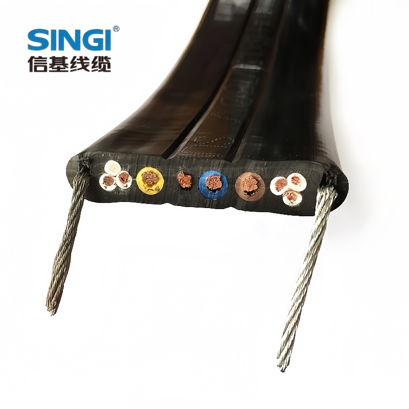 CE认证 带钢丝支撑PUR护套扁平电缆